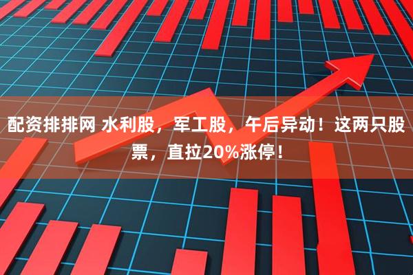 配资排排网 水利股，军工股，午后异动！这两只股票，直拉20%涨停！